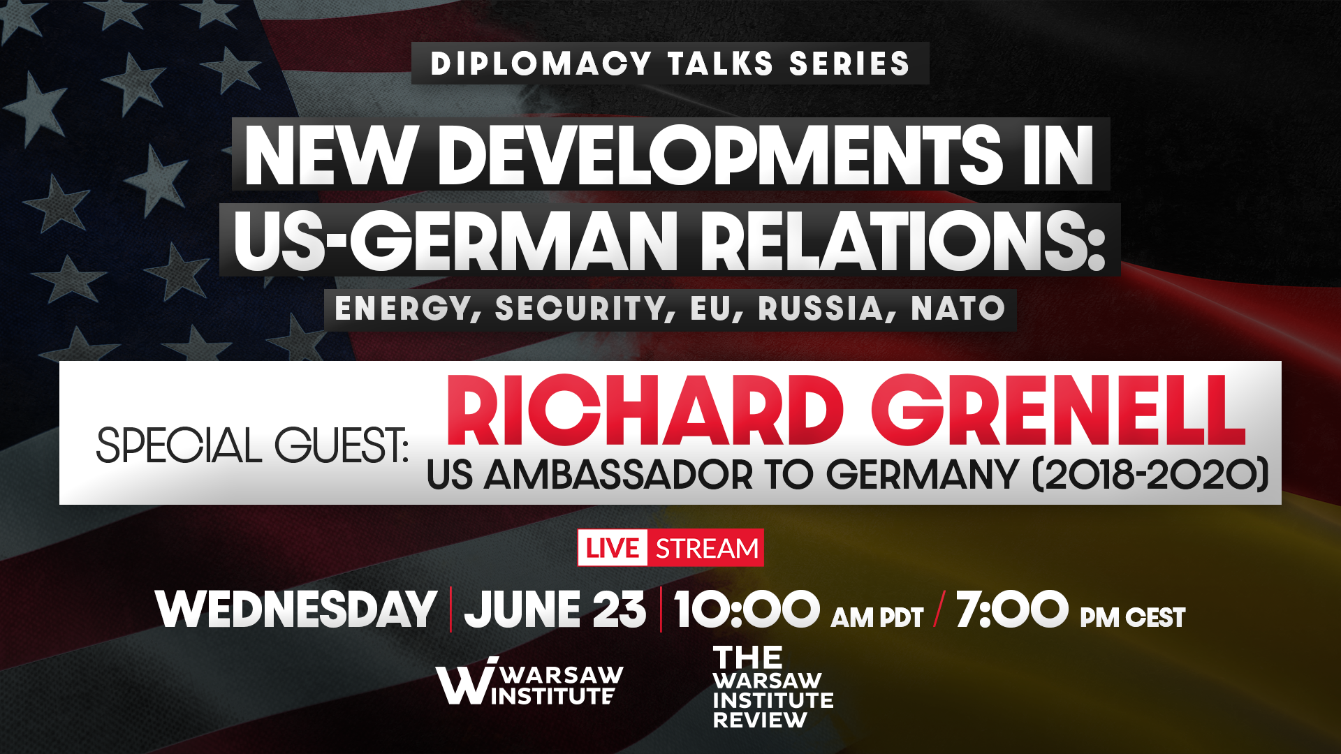 New developments in US-German relations: energy, security, EU, Russia, NATO